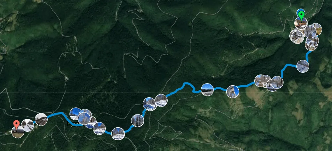 Mapa rute: Istočna strana