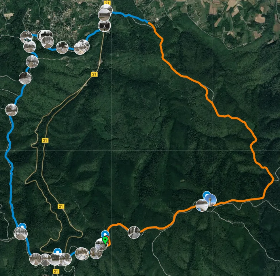 Mapa rute: Iriški venac – Popovica